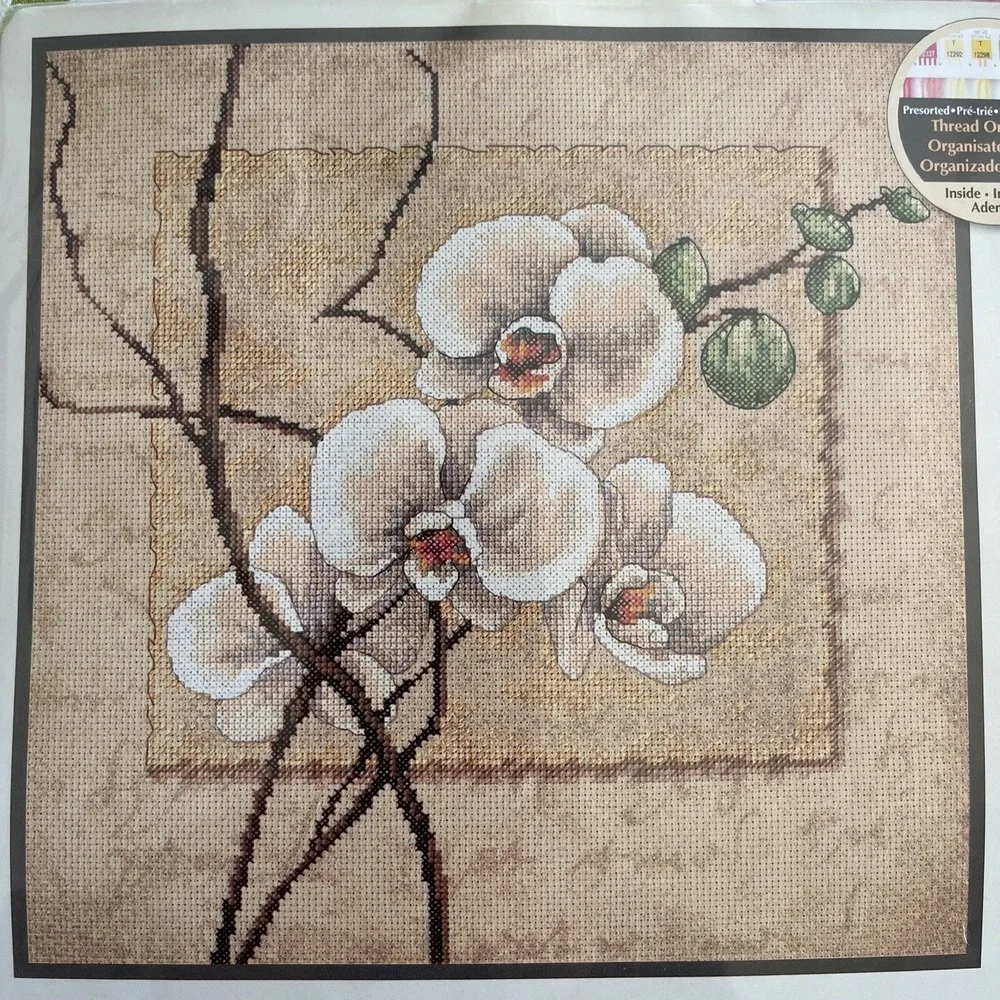 Dimsensions Counted Cross Stitch Kit 14 Ct‎ Oriental Orchids Asia Flowers 35176